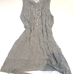 Garnet Hill Black and White Striped Mini Dress